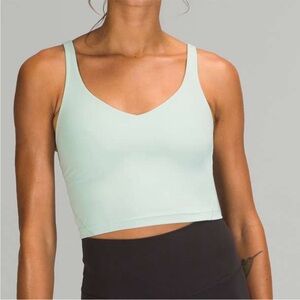 Lululemon Light Mint Green Align cropped tank top.